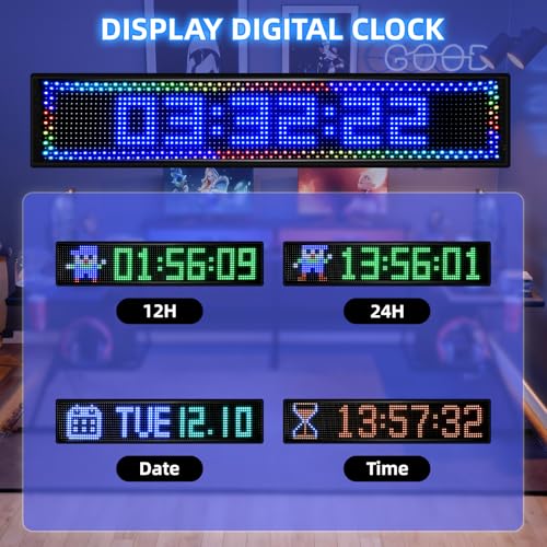 Image of 36.2 inchx7.6 inch Large Bright LED Sign, Programmable LED Scrolling Sign, Custom Flexible LED Store Sign with App Control DIY Text Pattern Animation, LED Digital Sign for Store Window Advertising Hotel