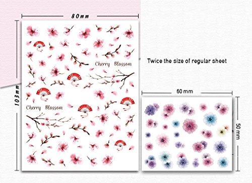 Nail Art Stickers Potpourri - Flamingos, Hearts, Bows, Flowers, Bows, Denim, Planets, 20-Pack/Ca-Vii/ #TOP3