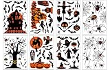 Halloween Decorations | 8 Sheet Halloween Window Stickers Clings Decals | 98 pcs Double Sided Reuseable Bats Spider Ghost Pumpkin Halloween Party | - Image 3