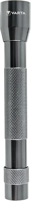 VARTA 16627 Aluminium Light F10 5x5 mm Multi LED (incl. 2x Longlife AA Batteries Torch Flashlight for household, camping, fishing, garage, power failure, outdoor), Gun Metal Silver