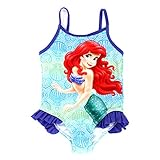 The Little Mermaid Ariel Girls Swimsuit Swimwear (4T, Seashell Lavender)
