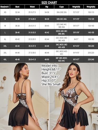 Image of Avidlove Women Lace Lingerie Babydoll Sexy Chemise Exotic Nightgowns Bridal Nightdress