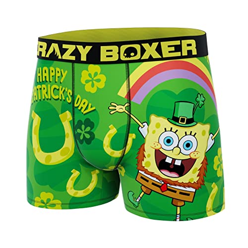 CRAZYBOXER Men's Spongebob Squarepants St Patrick Soft Boxer Briefs (Creative Packaging)3
