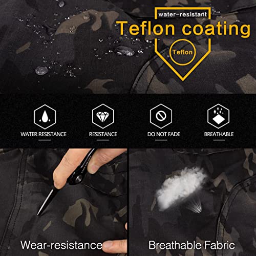 Idogear Men G3 Combat Uniforms Set With Knee Pads And Elbow Pads Camouflage Bdu Clothing Tactical Airsoft Hunting Paintball (Multi-Camo Black, X-Large) #TOP4
