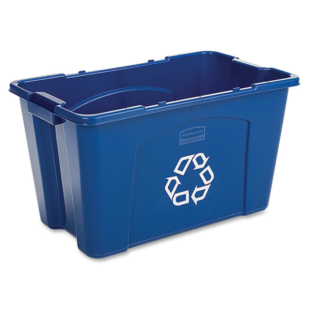 Bac empilable rectangulaire bleu idéal pour organiser le tri dans le garage ou la cuisine