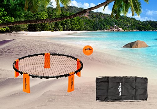 Win SPORTS Pro Volleyball Spike Game Set Smash Ball Game Set Played Outdoors, Indoors,Beach, Backyard,Tailgate for Kids,Adults,Family, Includes 3 Balls,1 Playing Nets,1 Pump,Carry Case,Rules Book - Thumbnail 7