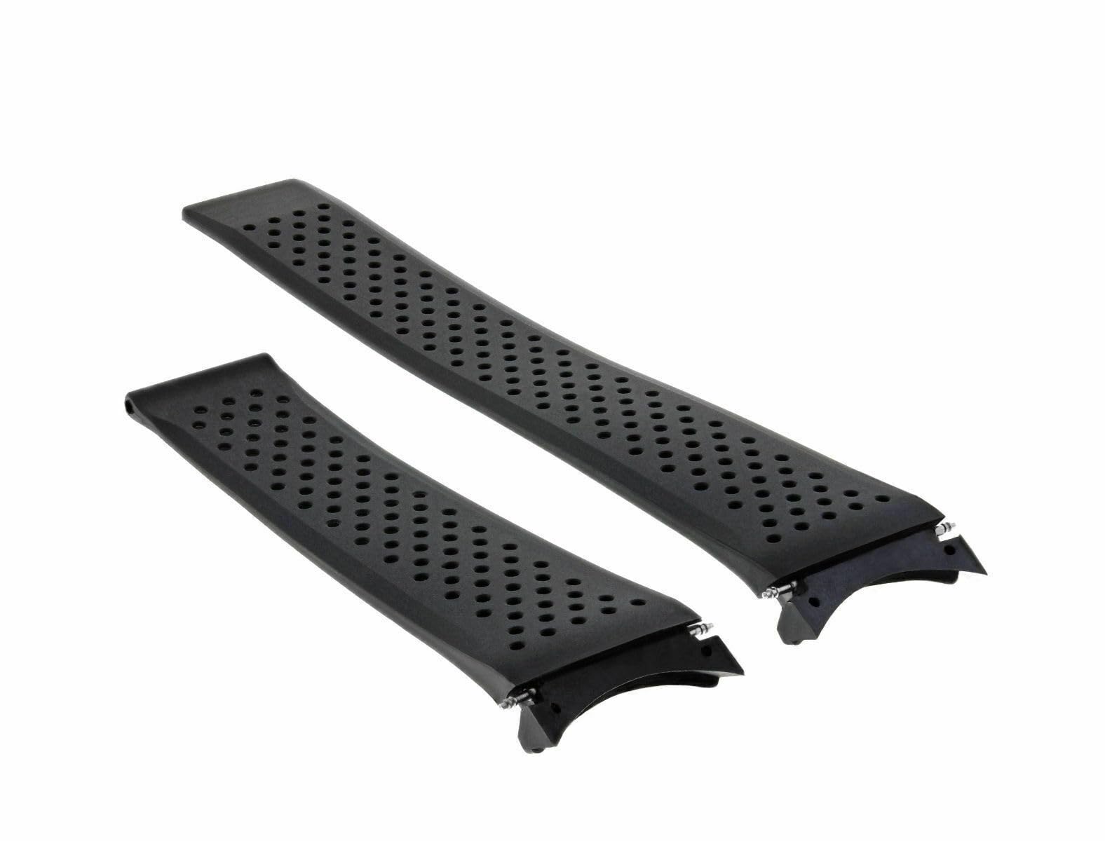 Ewatchparts 22mm Rubber Watch Band Strap Clasp Compatible With Tag Heuer Carrera Calibre 36 Watch Black