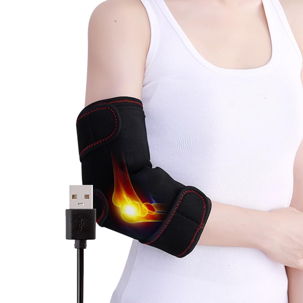 WOOLALA Heated Elbow Brace, Therapy Heated Sleeve for Elbow Heating Elbow Support Pad for Tendonitis, Arthritis, Joint Pain, Sports Injury Recovery
