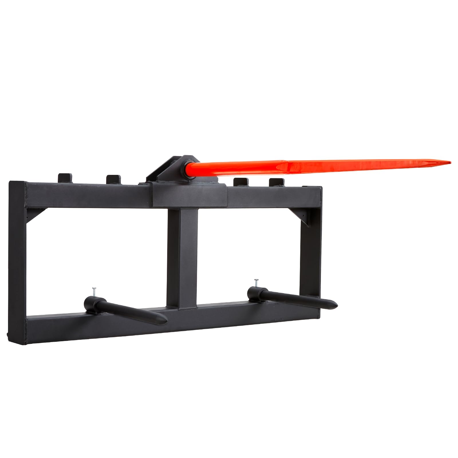 VEVOR Raccoglitrice per Balle di Fieno Capacità di Carico max. 725kg Forca per Balle 1250mm 3 Denti, Forche Chiodate Attacco per Benna con 2 Stabilizzatori per Trattori, Minipale, Agricoltori, Campi