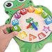 Shanrya Pädagogische Spielzeuguhr, große Cartoon-Eule, Frosch, Tier, Tier, Puzzle, tragbare Holzuhr, Spielzeug, aus Holz, langlebig, Jungen, Zuhause für Mädchen, Geschenke,(Frosch)