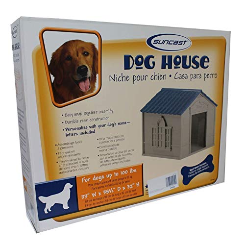 Suncast DH350 Deluxe Weatherproof Snap Together Resin Large Dog House
