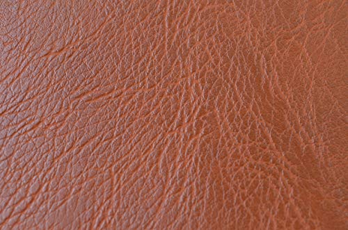 Image of Wento Thick 2 Yard Faux Leather Soft Skin Grain PU Fabric for Furniture Cover, Reupholster Sofa Chairs, Cushions, Vinyl Upholstery (2 Yards, Cinnamon Brown)