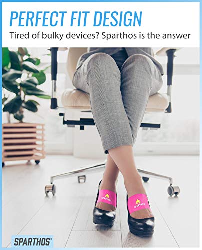 Image of Sparthos Arch Support Sleeve - Plantar Fasciitis Support Brace - Foot Feet Brace, Ankle Pain Relief, Night Splint - Planter Plantars Fascitis Faciatis - for Men and Women (Pink-XL)