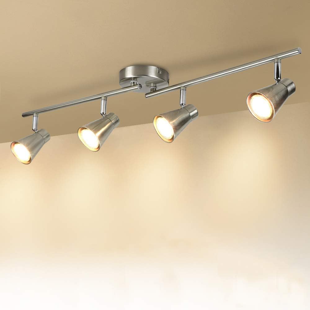 DLLT Ceiling Spotlight Fixture, 4Light Flush Mount Ceiling Track