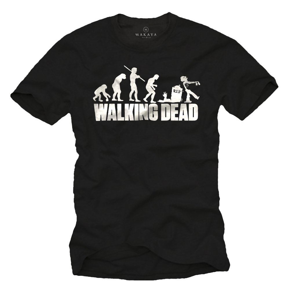MAKAYA Walking Dead - Camiseta Negra Hombre