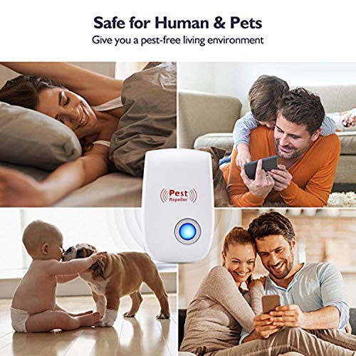Bocianelli 2020 Upgrated Ultrasonic Pest Repeller 6 Pack, Pest Control Ultrasonic Repellent, Electronic Insects & Rodents Repellent for Mosquito, Mouse, Cockroaches,Rats,Bug, Spider, Ant