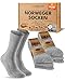 Produktbild 6 Paar Norweger Socken Herren Damen Wintersocken warme Wollsocken 70301T (Grau 39-42)
