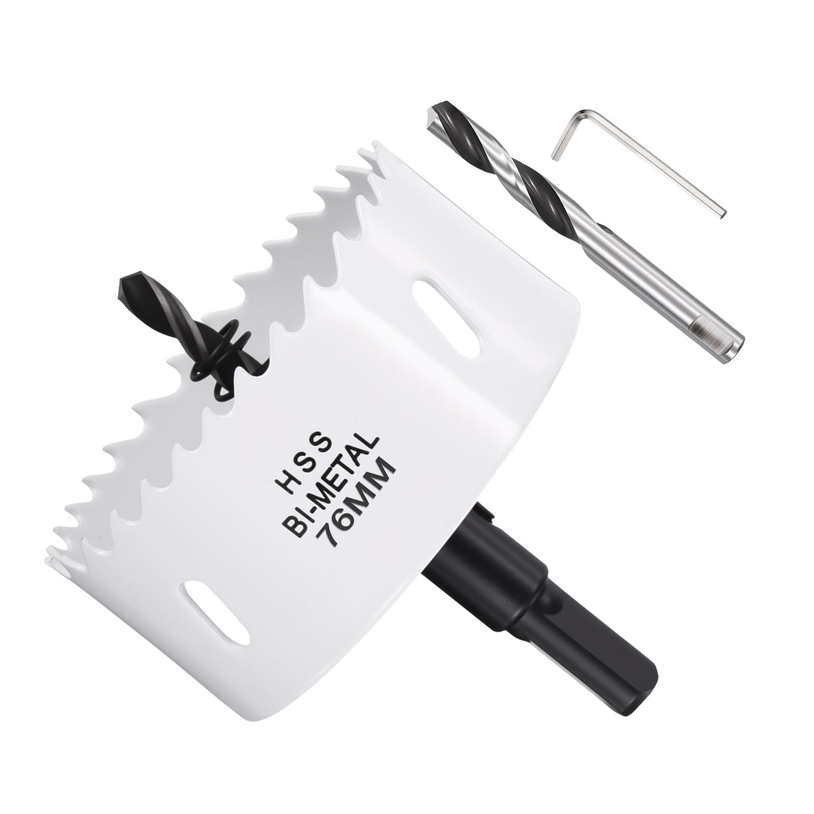 METALLIXITY Bi-Metal Hole Saw 3", M42 HSS Circular Head 76mm Hole Cutter with 2 Pilot Drill Bits