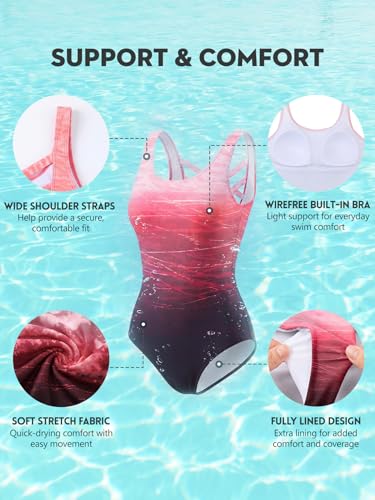 Image of American Trends Women's High Waisted Bikini Bottoms Swimming Suits Tummy Control Bathing Suits