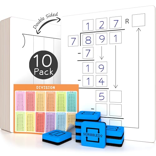 Tableau blanc effaçable lot de 10 format A4 pour école