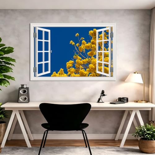 Cuadro lienzo efecto ventana de montañas nevadas para decoración moderna de 20x30cm 4