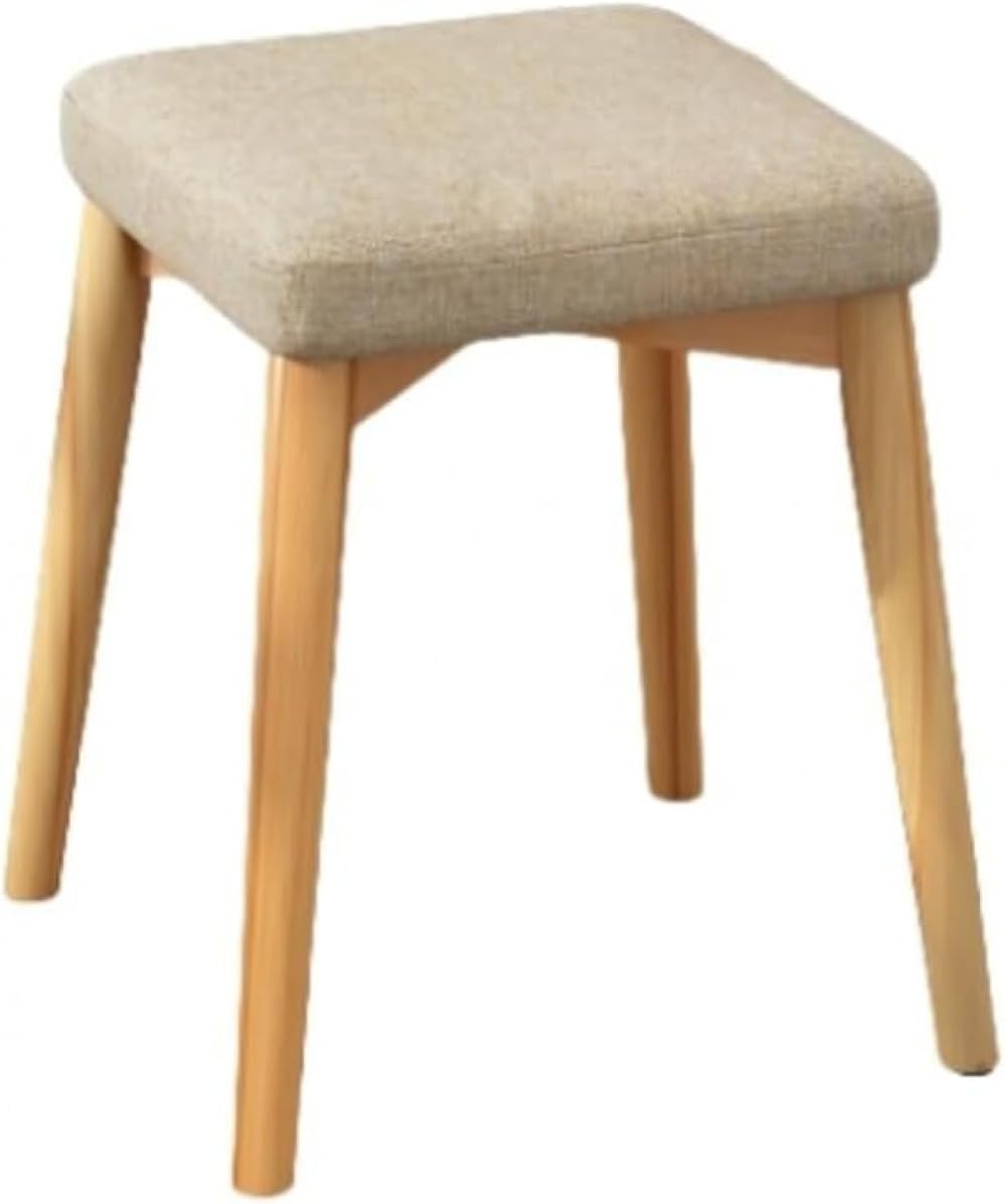 AZIEBAYスツール ホーム 無垢材 ファブリック ドレッシングテーブル リビングルーム ソファ 大人
