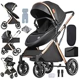 【Tessuto in pelle PU selezionato】 Con una pelle PU a motivo di litchi unica, questo 3 in 1 passeggini porta un tocco premium e fornisce un ambiente confortevole per il tuo bambino. Inoltre, questo 3 in 1 passeggini ha un baldacchino regolabile multi-angolo che fornisce protezione da sole, vento e pioggia. Il design unico di questo 3 in 1 passeggini consente di essere utilizzato in tutte le stagioni e condizioni meteorologiche