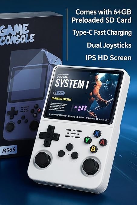 Image of R36S Retro Handheld Game Console 64GB with 3.5 Inch IPS HD Screen, Dual Joystick, Type-C Fast Charging, Built-in 10000+ Games, Supports 20+ Emulators (PSP, N64, GBA, NES, MAME)