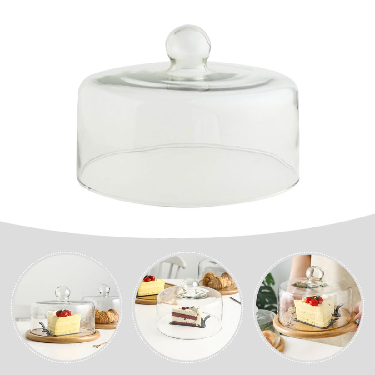 Transparente Staubschutz Lebensmittelabdeckung Kuchen Glas für mit Stabilem Design und Desserts für Snacks und Süßwaren im