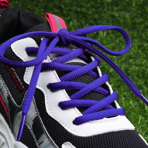 Image of 2 Pairs Oval Athletic Shoelaces 33 Colors 1 /4 inch Half Round Shoe Laces for Sneakers