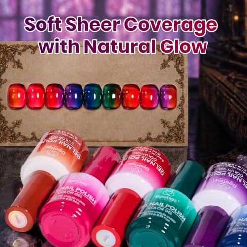 Image of Beetles Chromatic Glass Jelly Gel Nail Polish Set, 6 Colors, 15ml