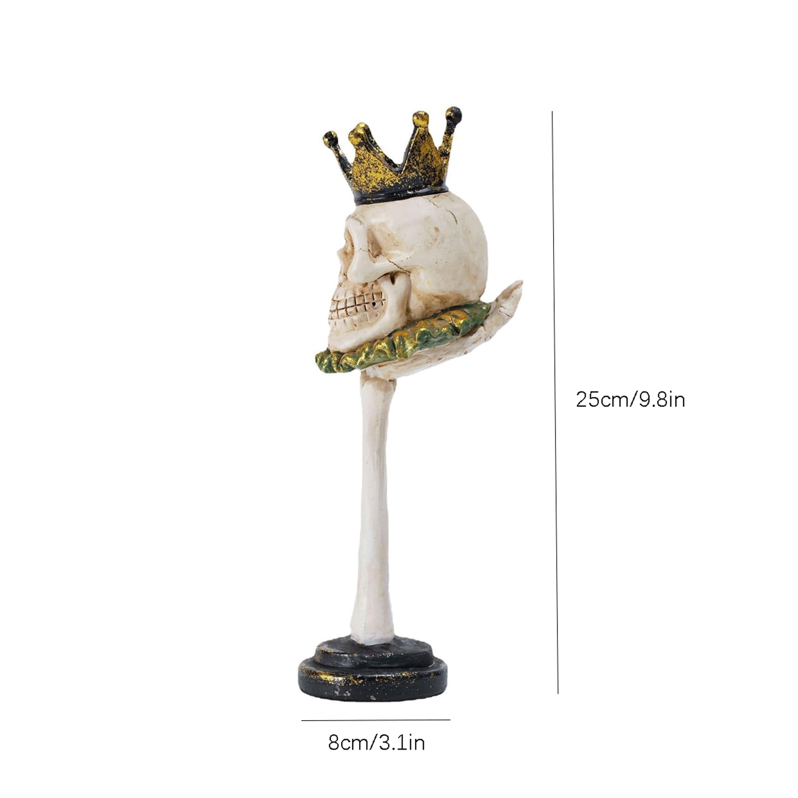 Czaszka żywica świecznik biały dekoracyjny wewnętrzny świecznik 8 x 9 x 25 cm 500 g świecznik świecznik świecznik dekoracja