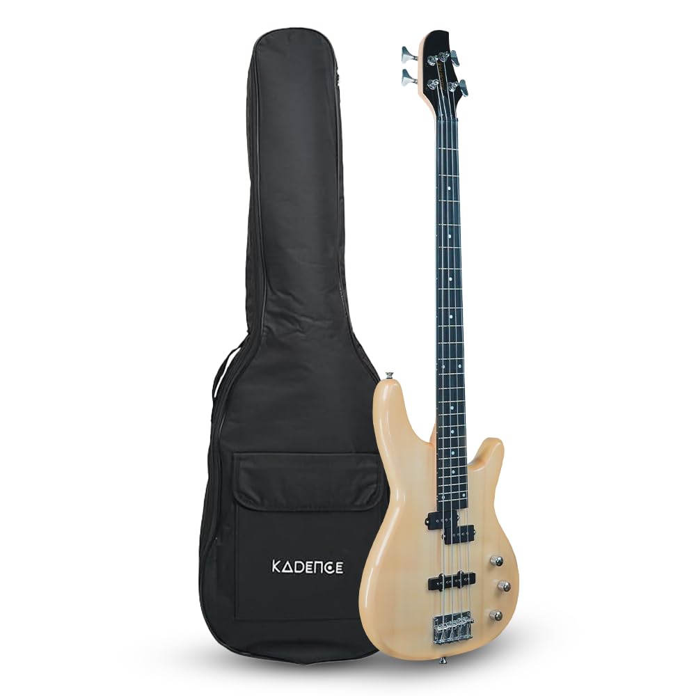 Kadence Electric Bass Guitar – Chronicle Series, Alder Wood Build with P-J Pickups and 1 Tone + 2 Volume Knobs-image-29