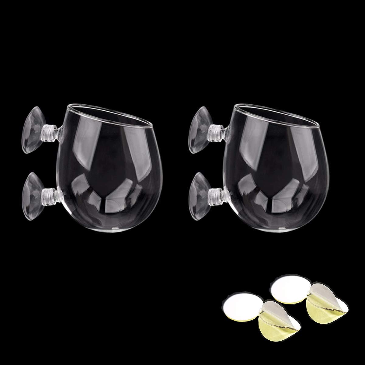 Glass Plant Vase Window Planter,Suctions to Windows,Computer Monitors,Aquariums,Mirrors and Other Smooth Surfaces (2, Glass Pot with Nutrient Soil)