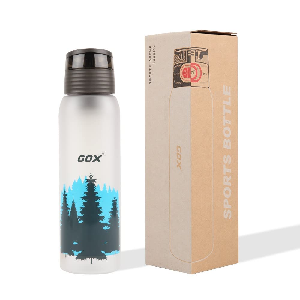 GOX32 oz. Infuser Water Bottles - Featuring a Full Length Infusion Rod, Flip Top Lid, Easy Hand Grips Gift for Fitness Sports & Outdoors (White)