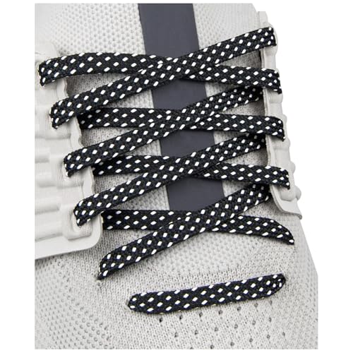Endoto Shoe Laces for ON CloudMonster 7MM Flat Shoelaces Replacement Women Men Sneakers Strings(Color:Black&White Size:45Inch)