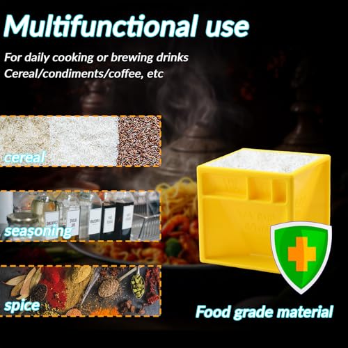 Tabanzhe Measuring Cube Cup-All-in-One Measuring Cube Cooking Baking Measurements Tool Kitchen Device for Liquids Solids Easy Organization Storage(Yellow) - Image 4