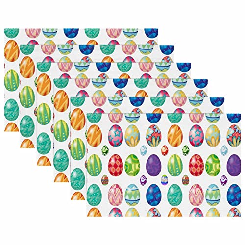Set de table œufs de Pâques en tissu Oxford lavable et résistant à la chaleur x4