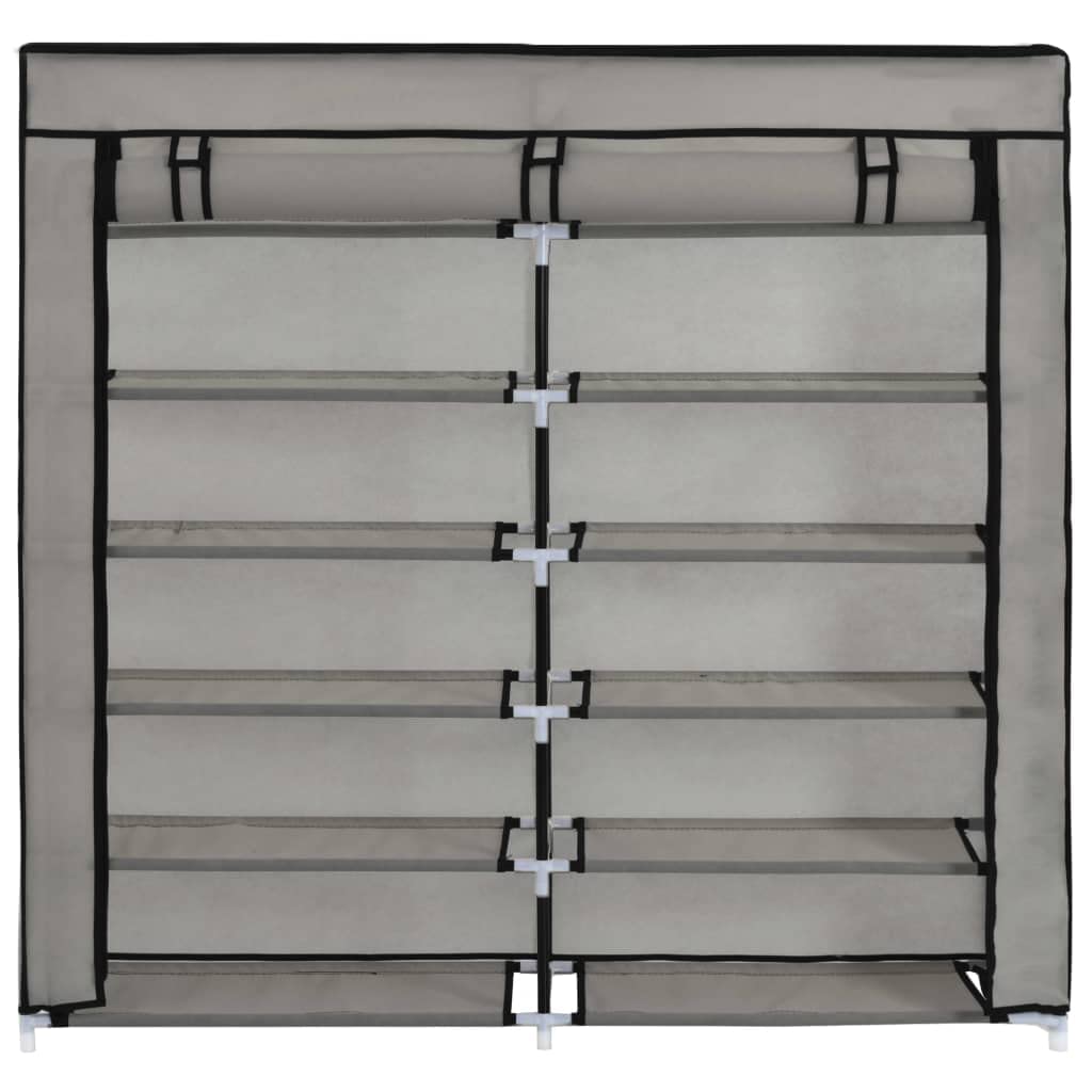 Mueble Zapatero Organizador con Funda de Tela Gris 115x28x110 cm, Estructura 5 Niveles Capacidad 10 Pares de Zapatos, Cubierta no Tejida con Cremallera protección Anti-Polvo,