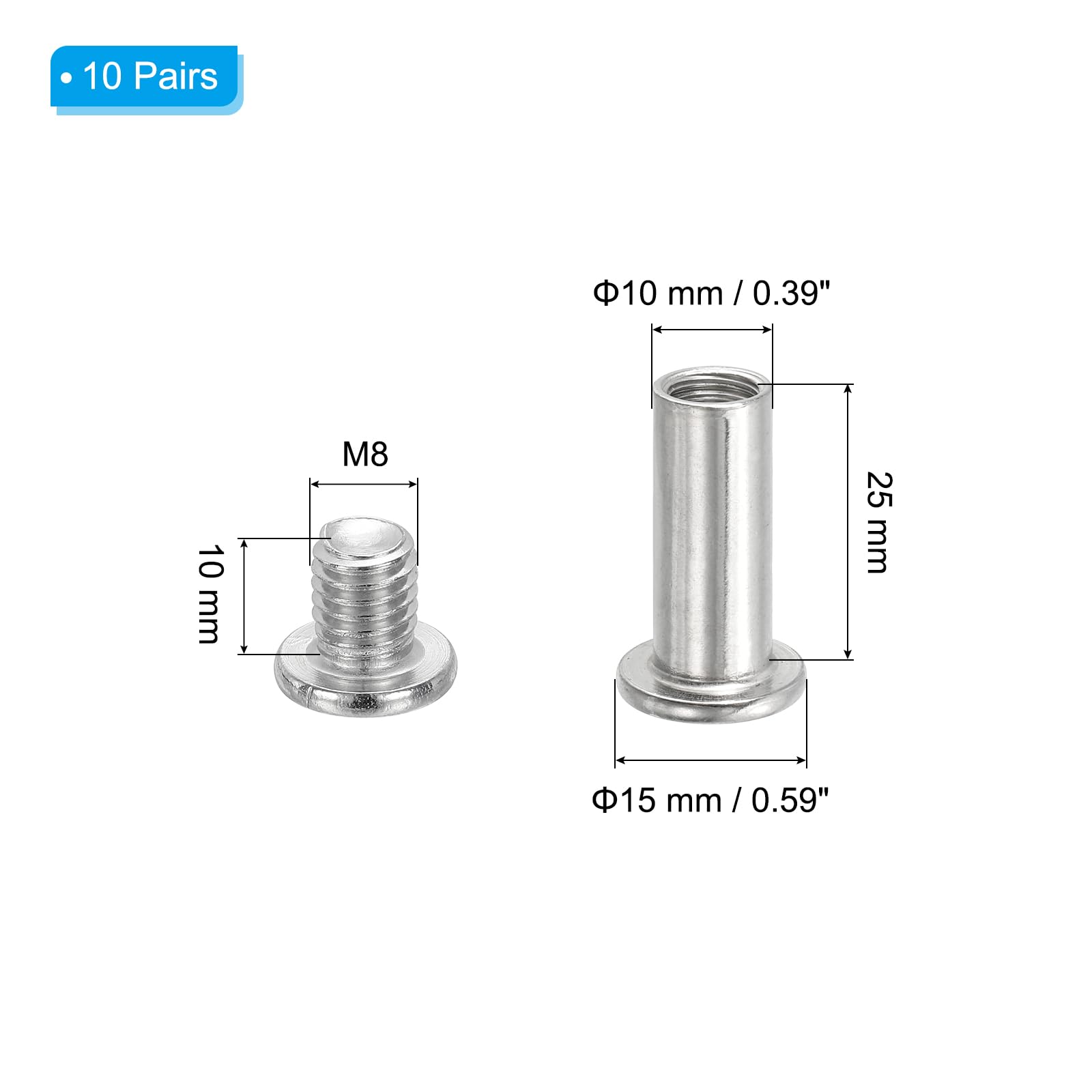 PATIKIL Hex Chicago Screws - Image 2
