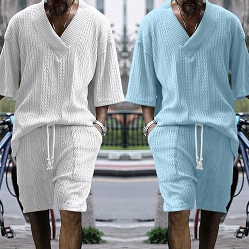 image for Generic Casual Cable Knit T-Shirt Set Athleisure Cable Jacquard Set Me