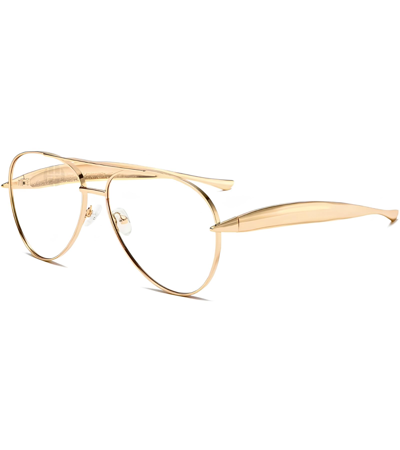 Designer Oval Aviator Computer Blue Cut Glasses - Stylish Trendy Unisex Zero Power Office Specs - Branded Frame Anti Glare Lens Filters Harmful UV Rays - Reduce Eye Strain & Sleep Better-picture-13