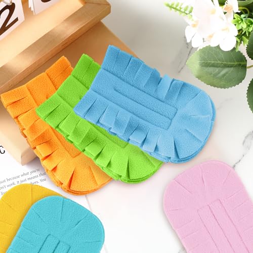 Image of Zubebe 12 Pcs Reusable Duster Refills Fleece,Candy Color | Soft Polyester Fiber Flat Duster Refill Multi Surface Washable Cleaning Pad Tools for Home, Blinds, Car, Pet, Furniture, Fans