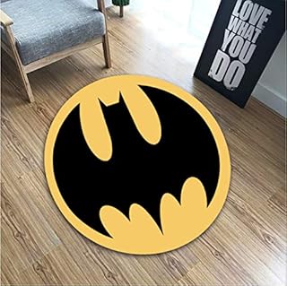 lili-nice Alfombras Batman Sala De Estar Alfombra Redonda Antideslizante Área De Dormitorio Alfombras Silla Alfombrilla Decoración del Hogar 200cm