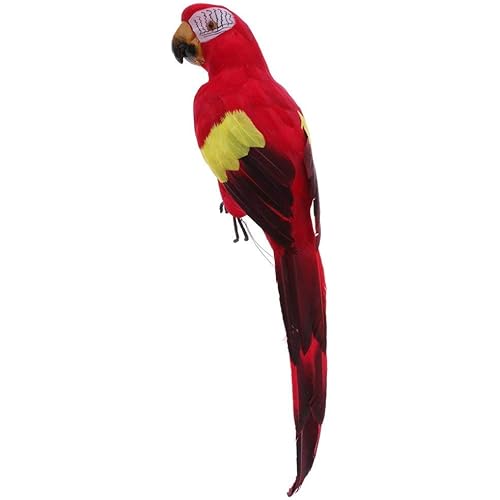 EBTOYS Artificial Birds Lifelike Feathered Birds Christmas Model Artificial Birds Lifelike Feathered Tree Craft - Parrot (Red)