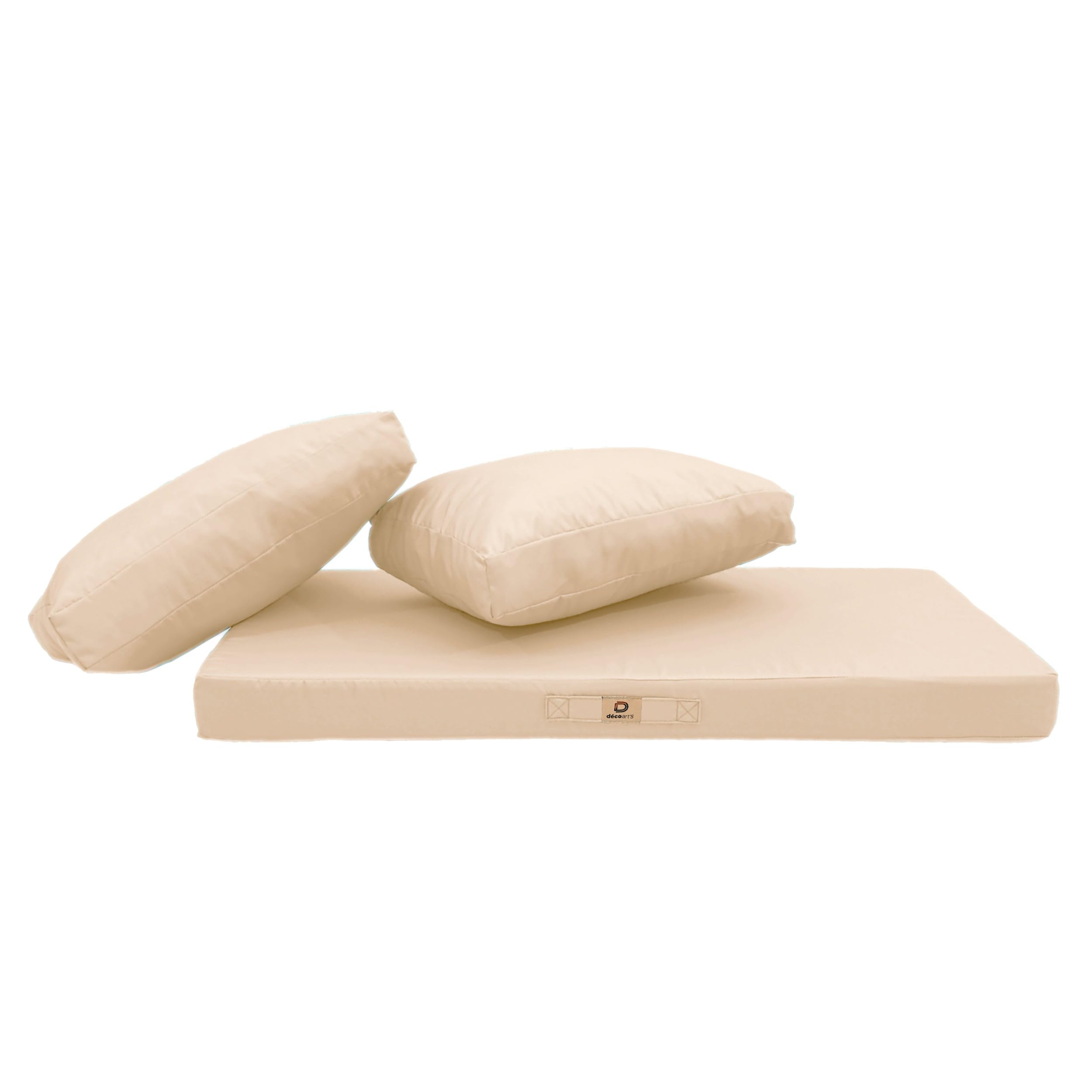 Coussins pour Salon de Jardin Déhoussable - Coussins extérieur - 120x60 cm - Coussin de Remplacement pour Fauteuil, Banc & Chaise d'extérieur - Imperméable & Confortable - Beige