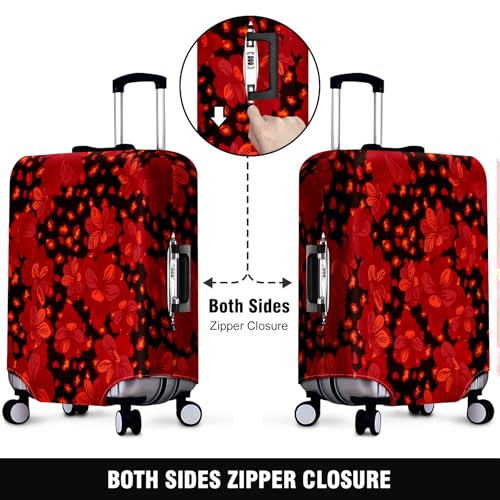 Travel Luggage Cover Suitcase Protector Scratch-Resistant Fit Not Included Suitcase Colorful Seamless Pattern With Leopard Print L-26-28in2