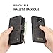 RAYTOP 15-Slot Card Holders, Samsung Galaxy S7 Edge Case, Inside Cover Removable from Wallet, Button + Zip + Magnet Closure, Multiple Pockets for Money/ID Cards/Driving License, Vintage Black