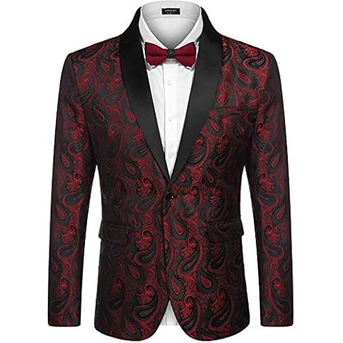 COOFANDY Men's Floral Tuxedo Blazer Jacket Cover