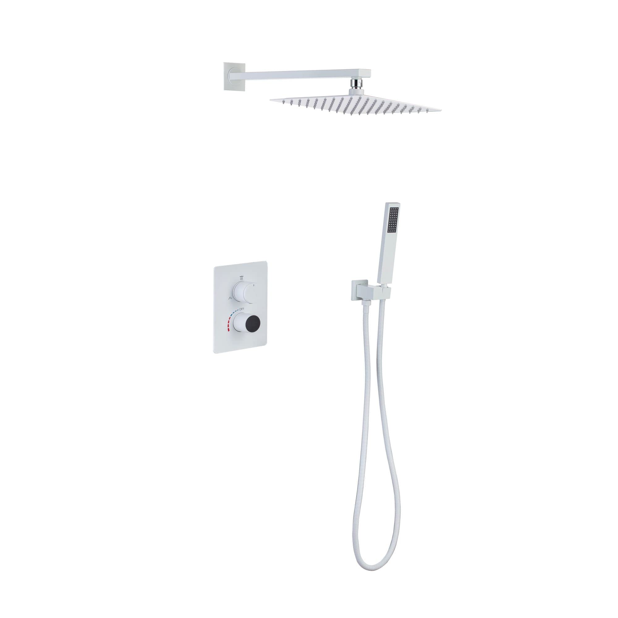 Ensemble de robinet de douche chromé brillant et robuste pour baignoire